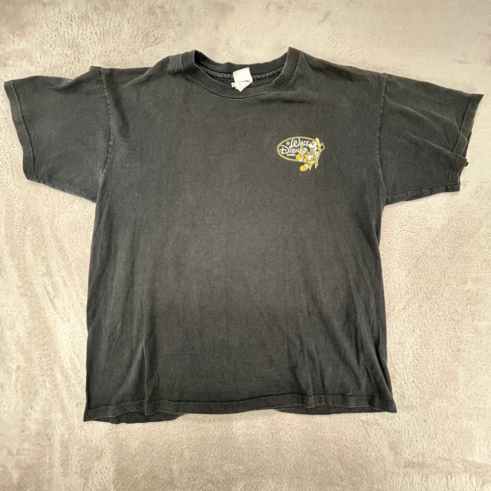Vintage Disney Store Mens XL Black Mickey Mouse Walt Disney Studios Preowned